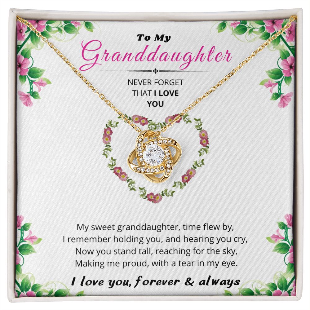 To My Granddaughter Necklace - Never Forget That I Love You