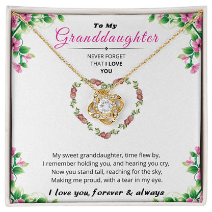 To My Granddaughter Necklace - Never Forget That I Love You