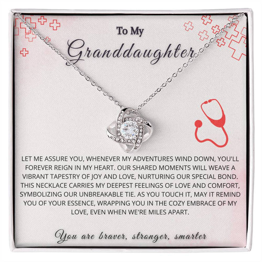 To My Little Doctor Necklace And Message Card Gift From Grandma To Granddaughter Graduation,Birthday Gift, Medical School