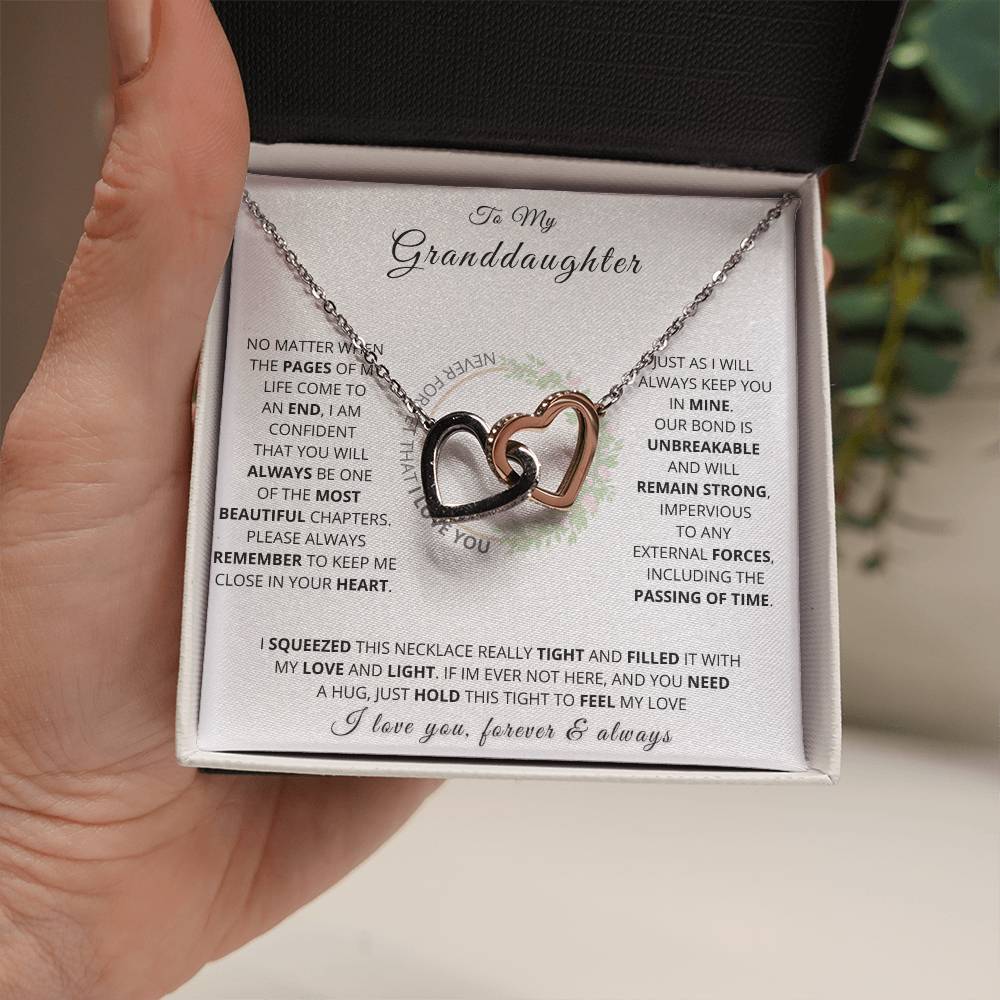 Personalized Hearts Necklace Gift from Grandma to Granddaughter - Sentimental Jewelry